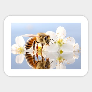 Bee Flower Nature Serene Tranquil Peace Sticker